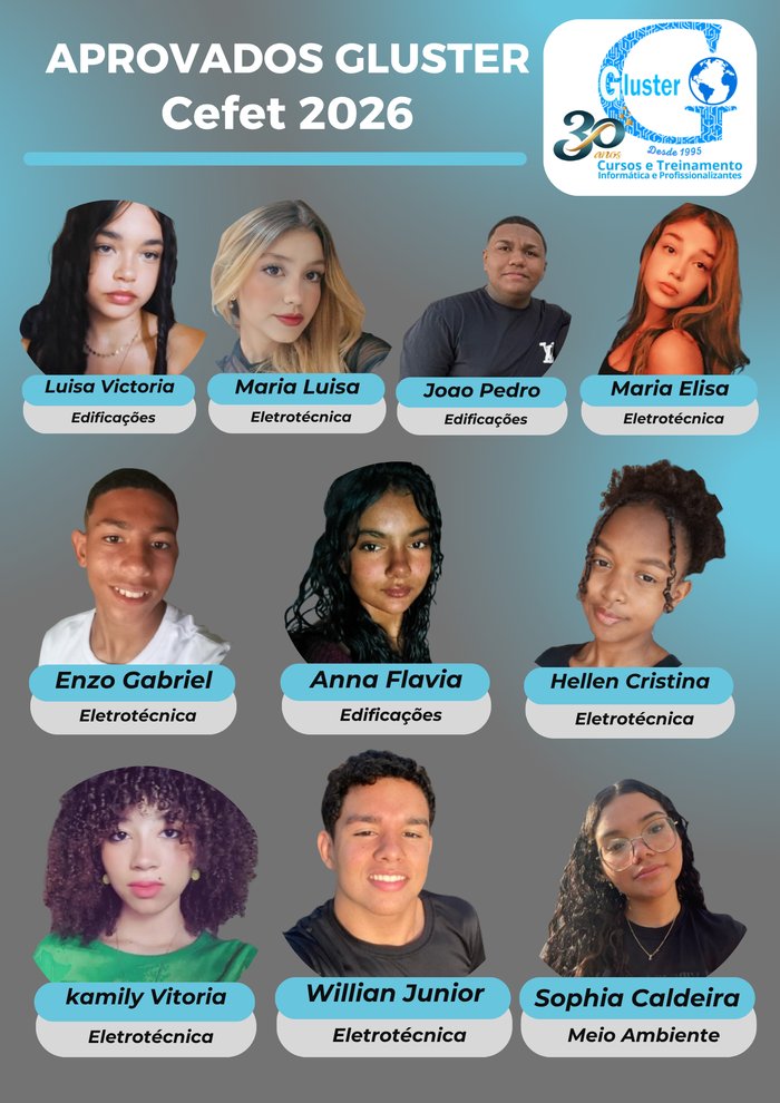 Aprovados CEFET 2026 — turma Gluster